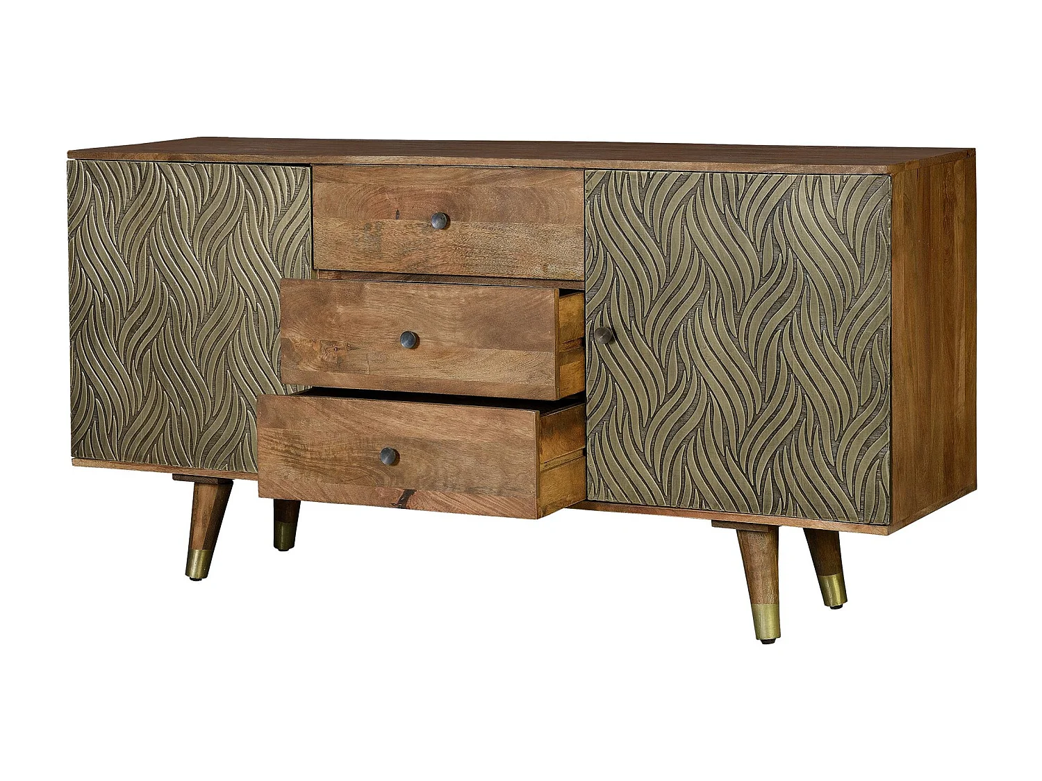 Buffet en manguier et bronze