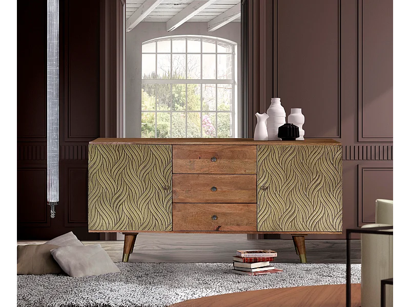 Buffet en manguier et bronze