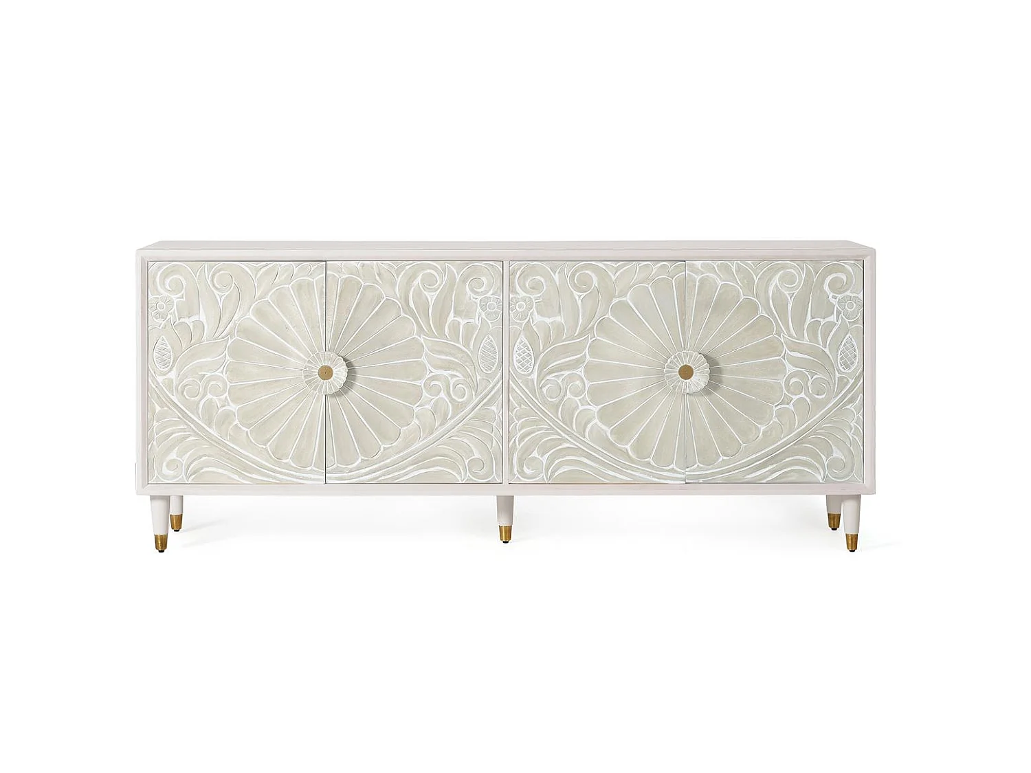 Credenza moderna in stile mediterraneo in legno di mango - 80x190x40