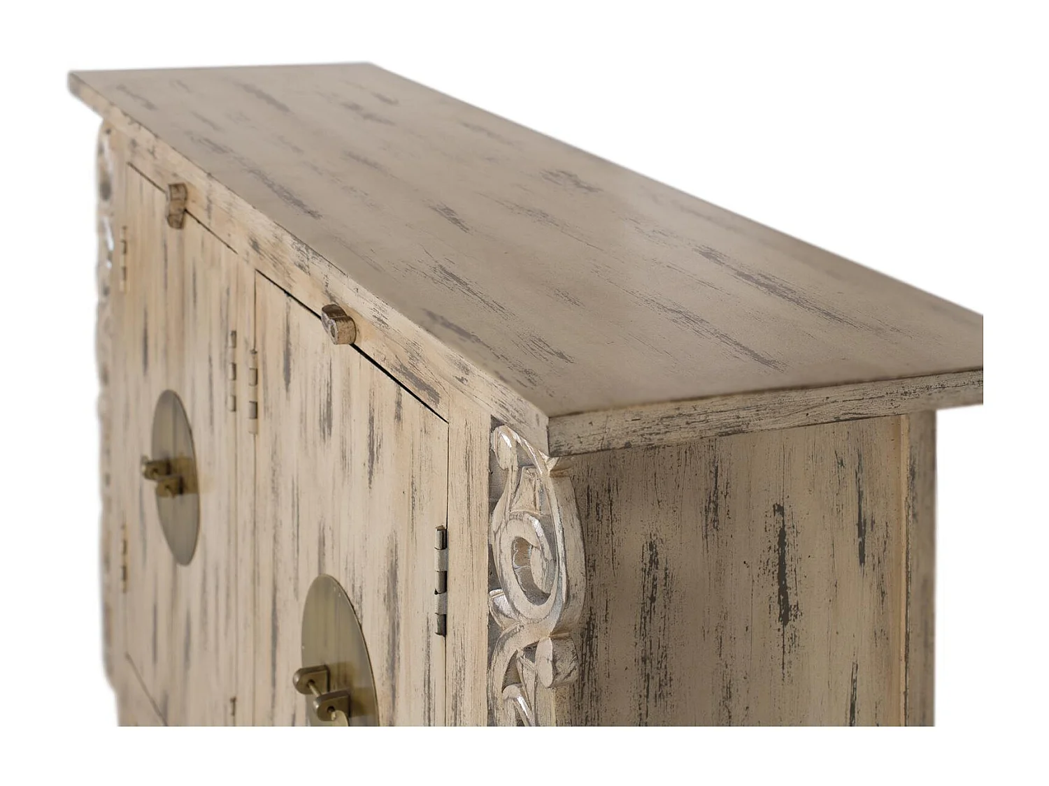 Armoire à 2 portes fabriquée à la main en bois de manguier