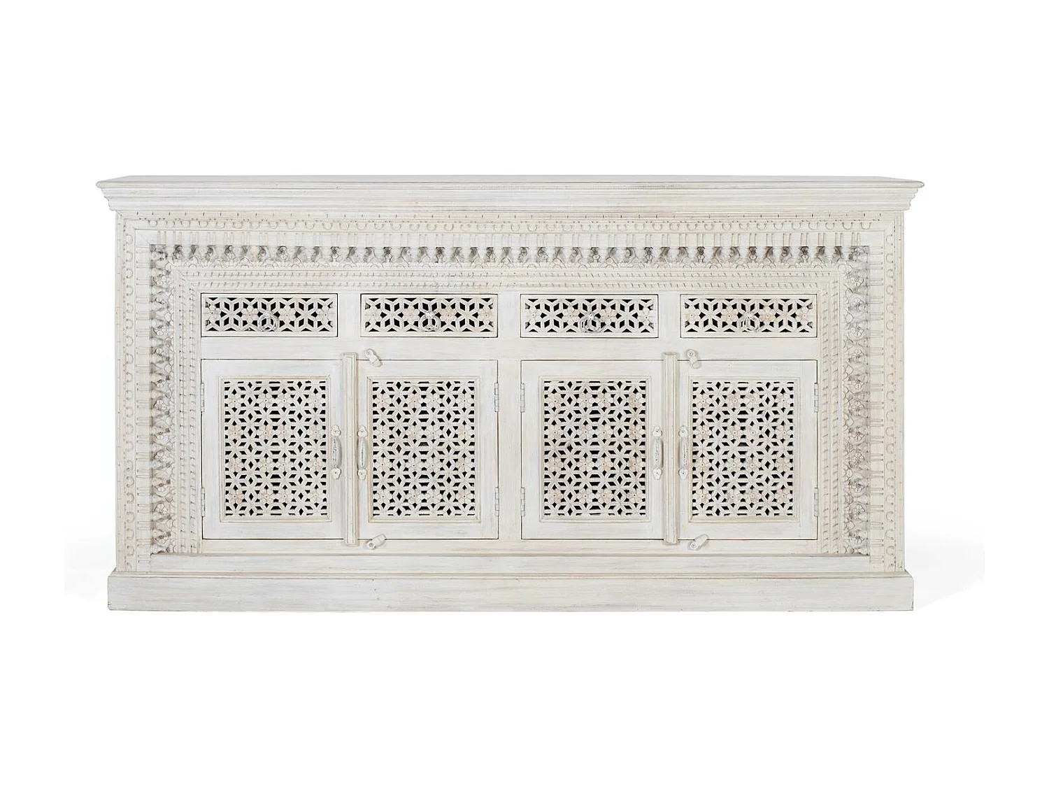 Sideboard aus gealtertem weißem Mangoholz