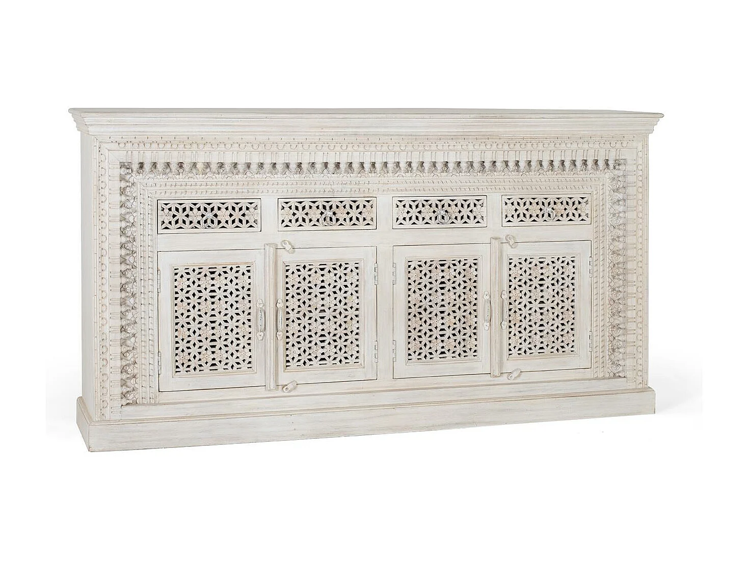 Sideboard aus gealtertem weißem Mangoholz