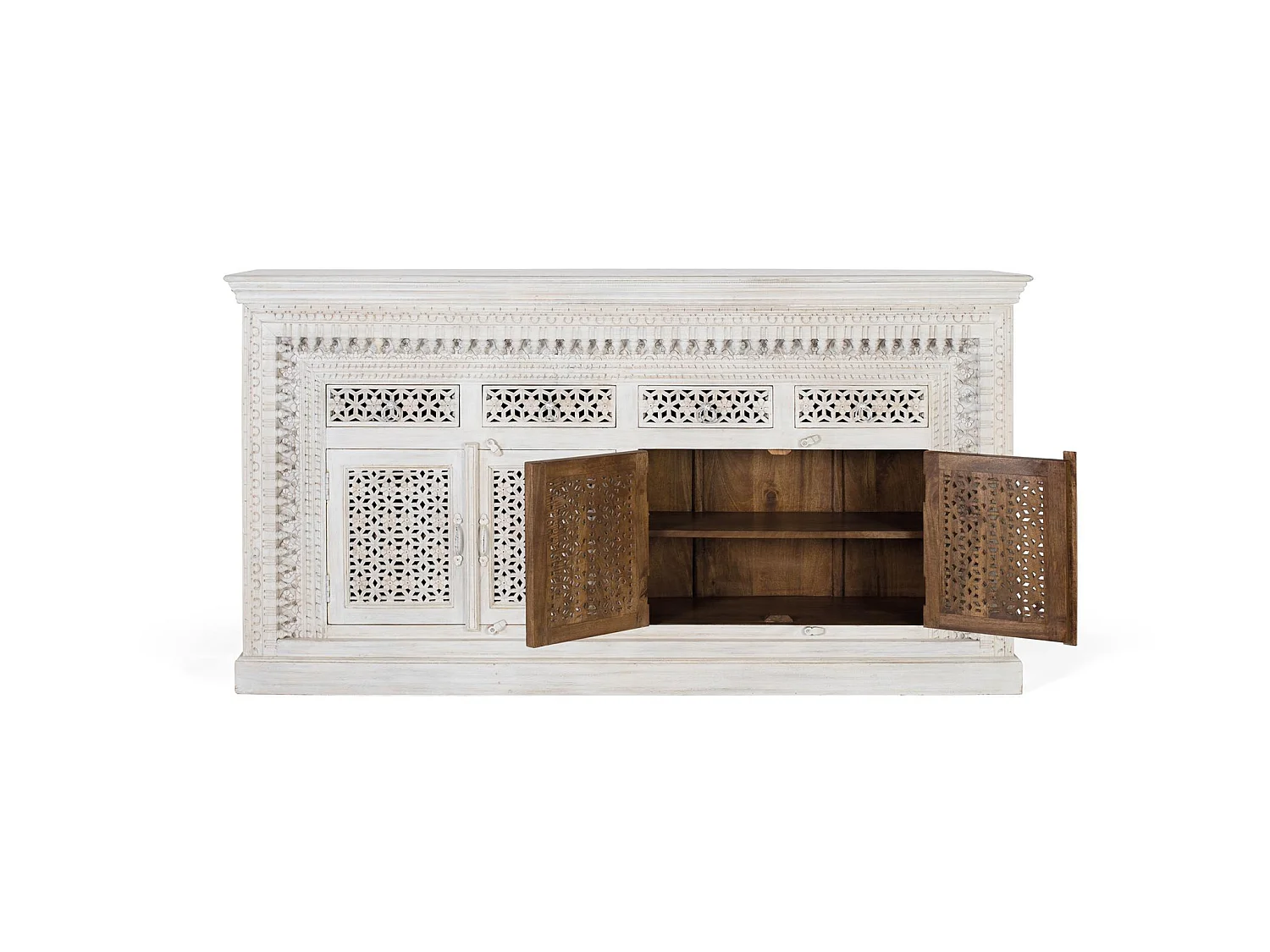 Buffet en bois de manguier de style méditerranéen moderne - 100 x 190 x 40