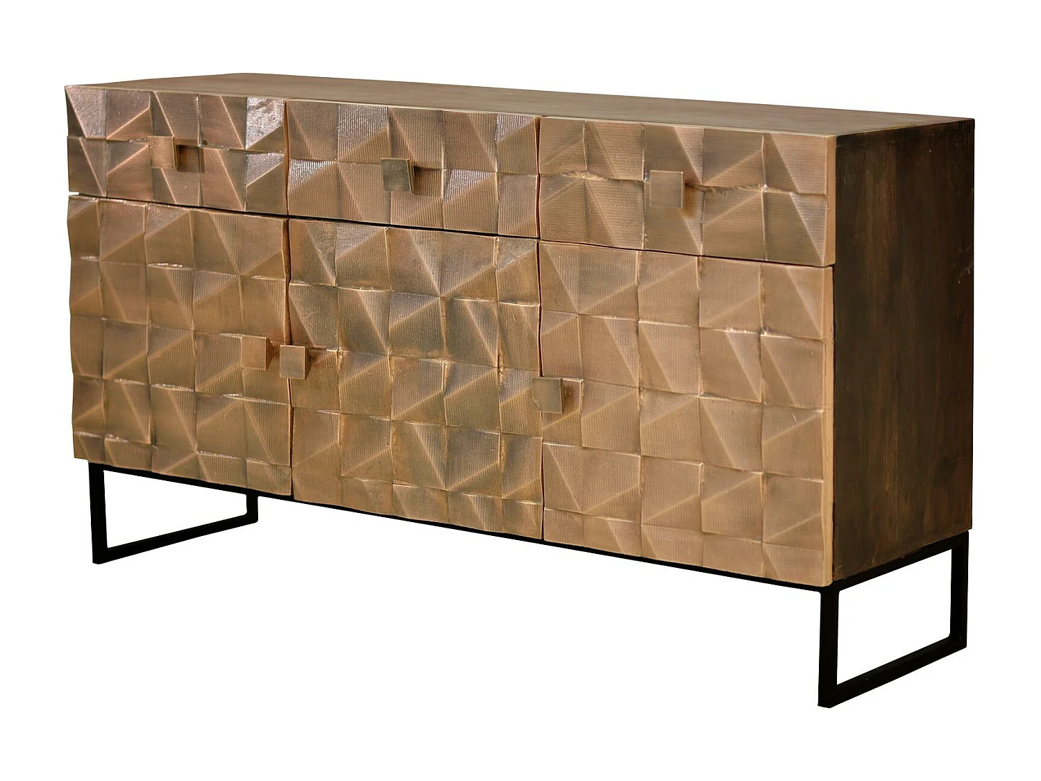 Sideboard aus Mangoholz und Bronze