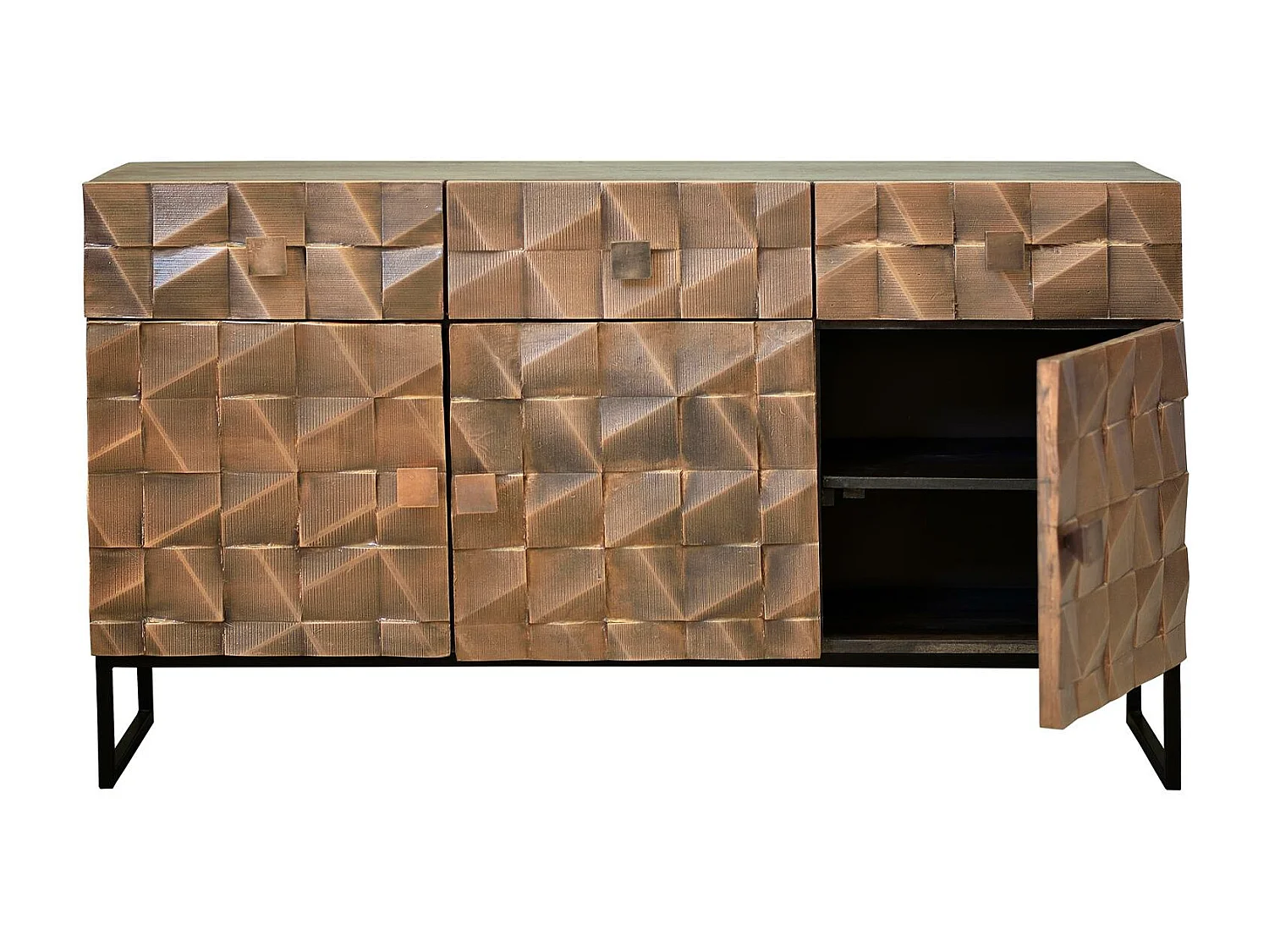 Sideboard aus Mangoholz und Bronze