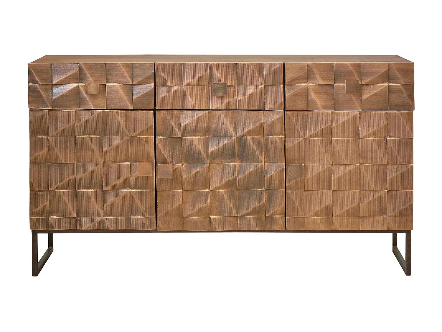 Buffet industriel en manguier et détails en métal