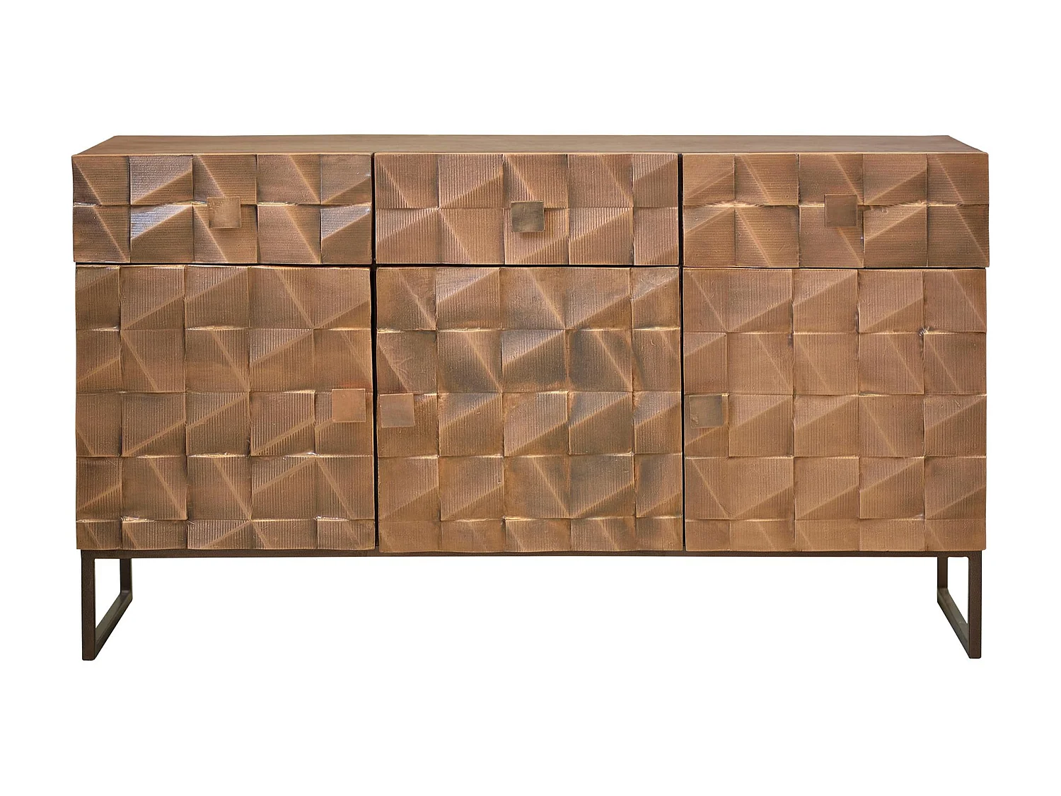 Buffet en bois de manguier, style rustique moderne - 80 x 142 x 42