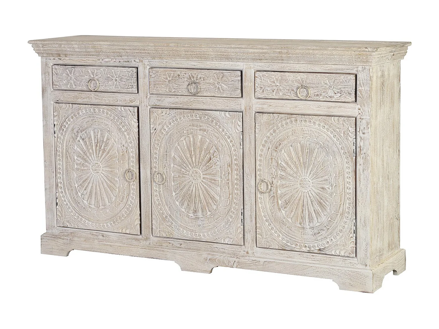 Buffet en manguier blanc vieilli