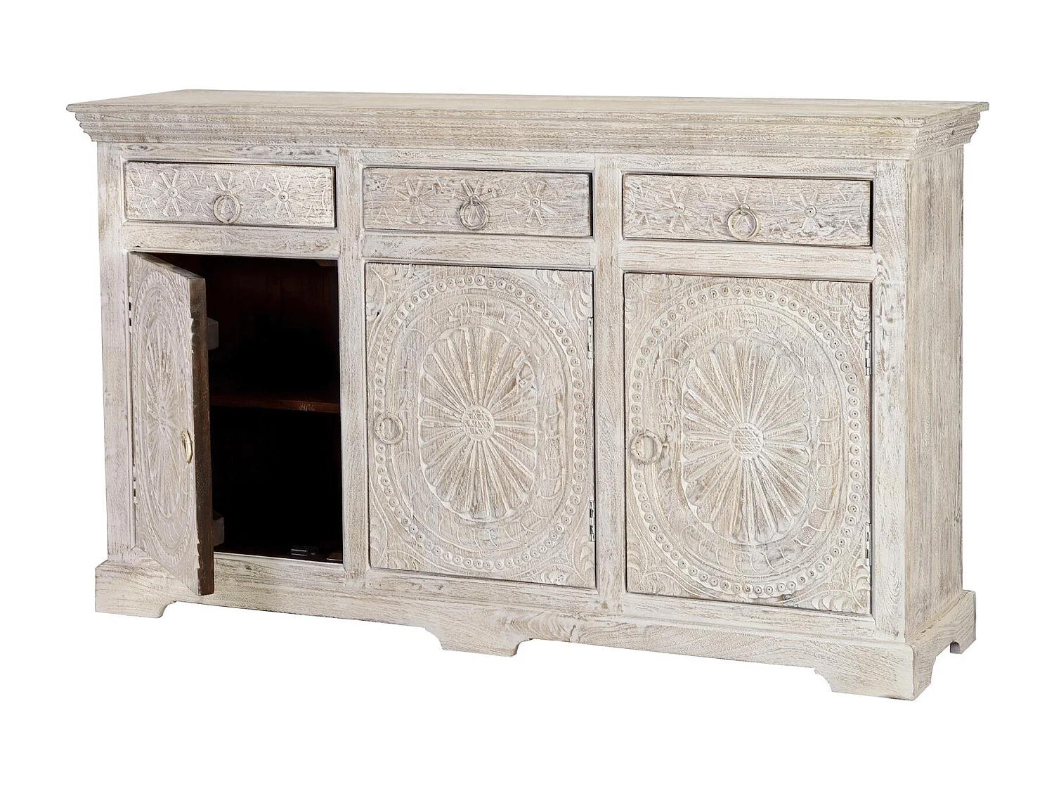 Buffet en manguier blanc vieilli