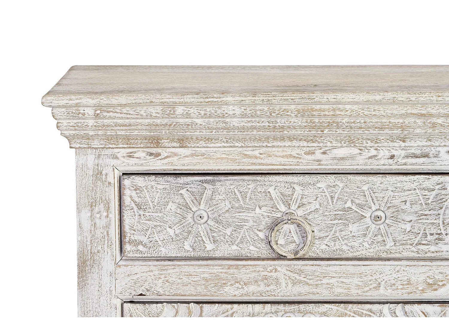 Buffet en bois de manguier de style méditerranéen moderne - 90 x 150 x 40