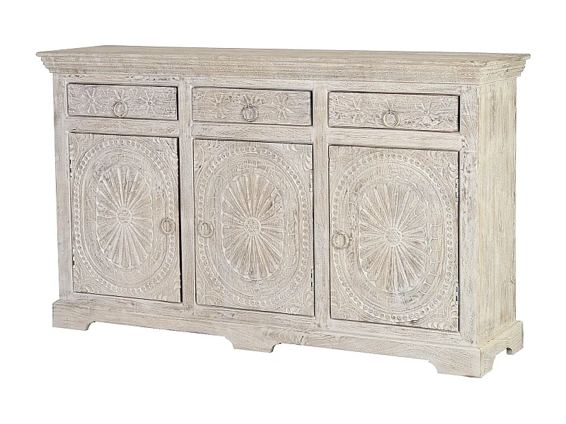 Buffet en manguier blanc vieilli