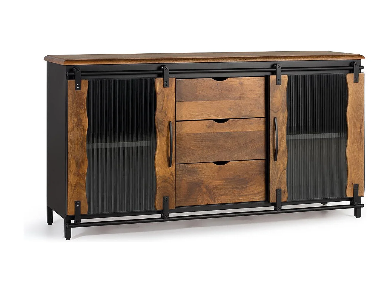 Credenza in massello di mango e metallo