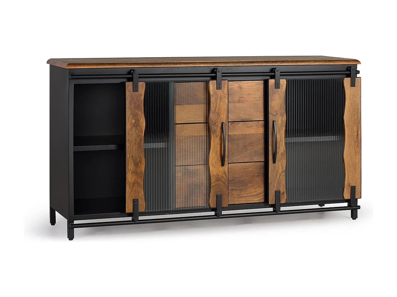 Credenza in massello di mango e metallo