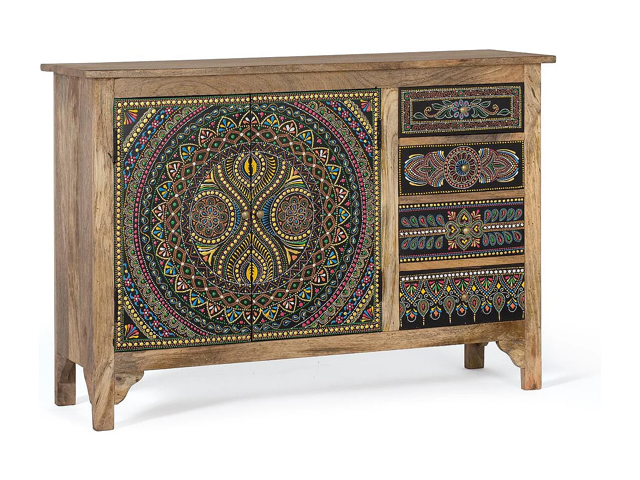 Buffet en bois manguier multicolore