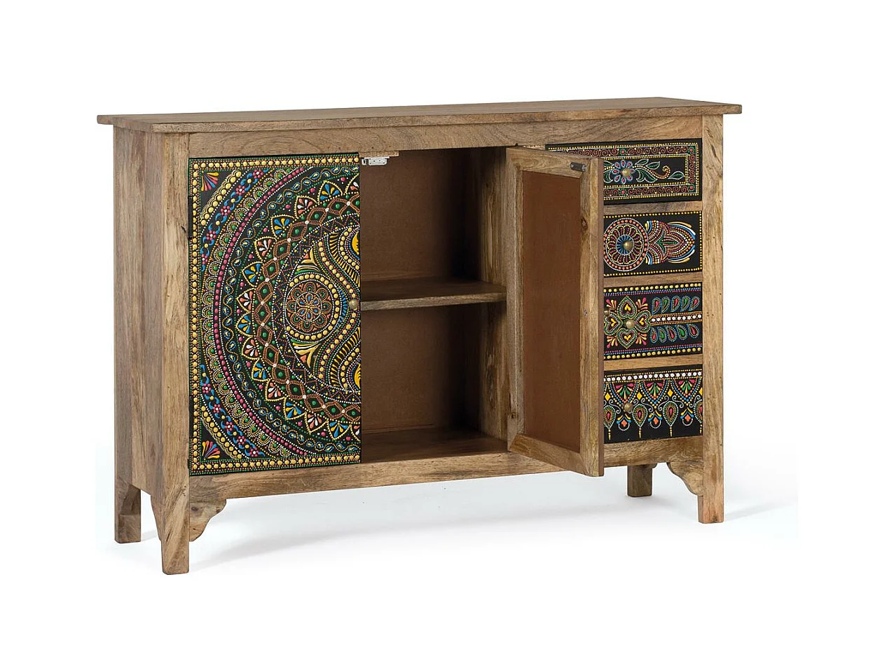 Buffet en bois manguier multicolore
