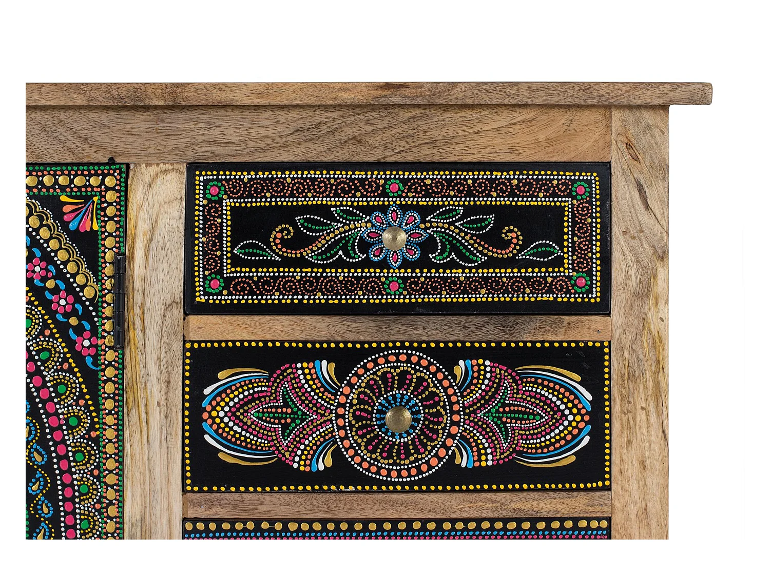 Buffet en bois manguier multicolore