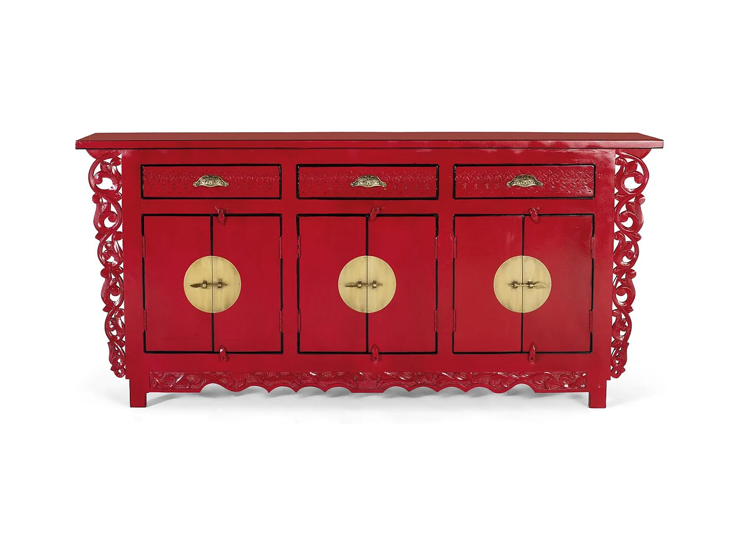 Komoda z 6 drzwiami i 3 szufladami z drewna mango