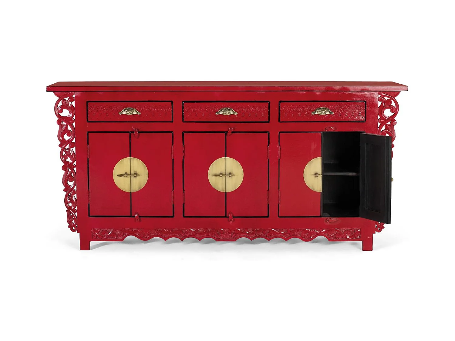 Komoda z 6 drzwiami i 3 szufladami z drewna mango