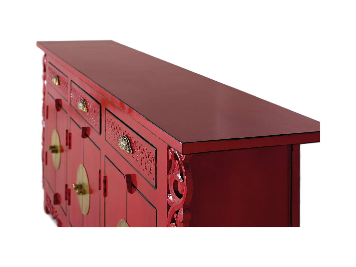 Komoda z 6 drzwiami i 3 szufladami z drewna mango