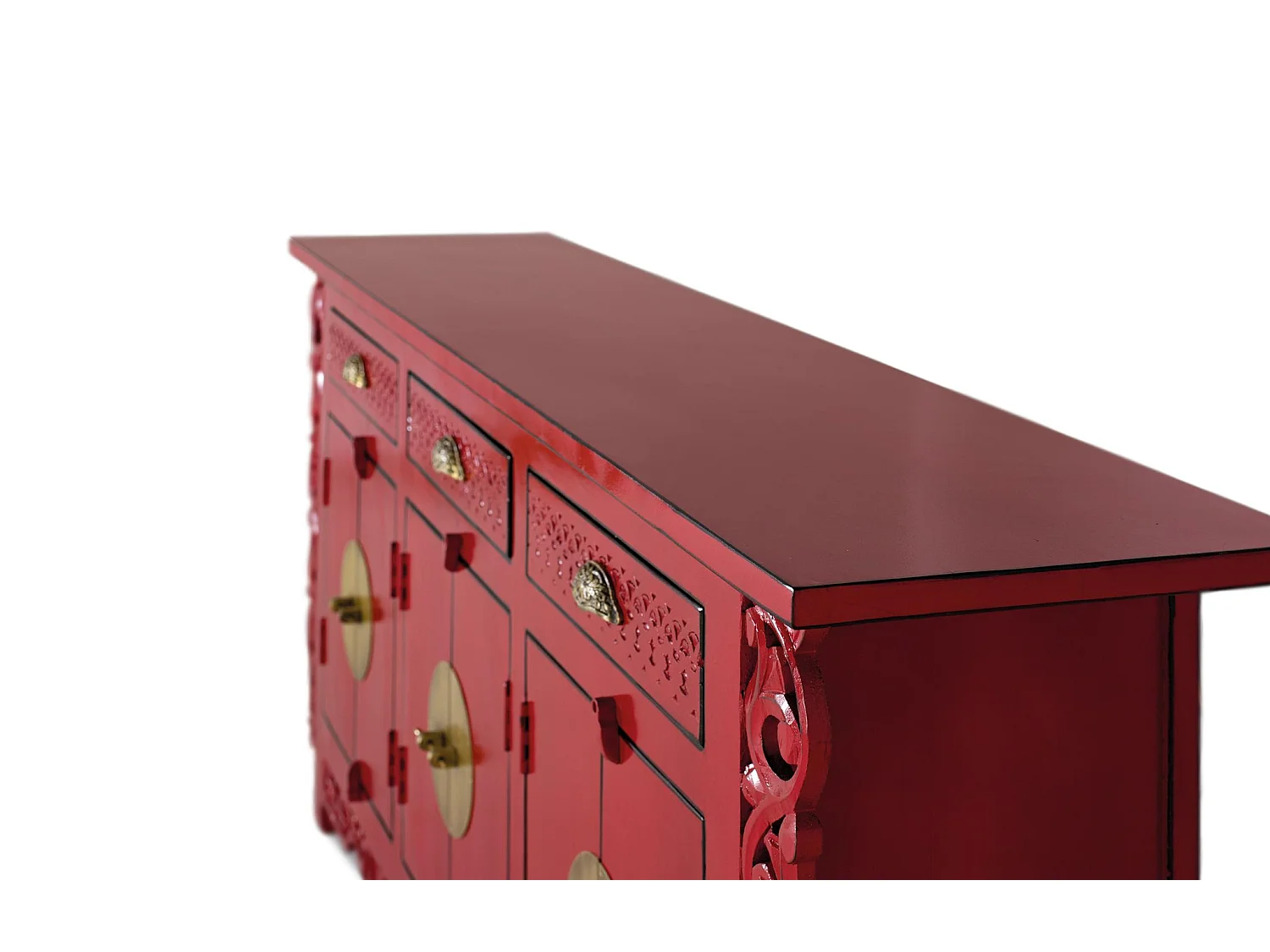 Buffet en bois de manguier, style oriental - 84 x 180 x 40
