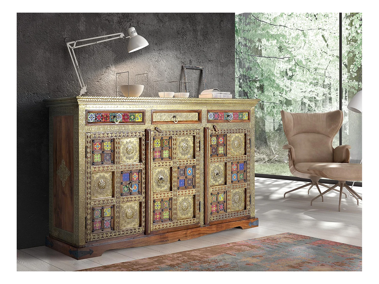 Buffet en bois d'acacia