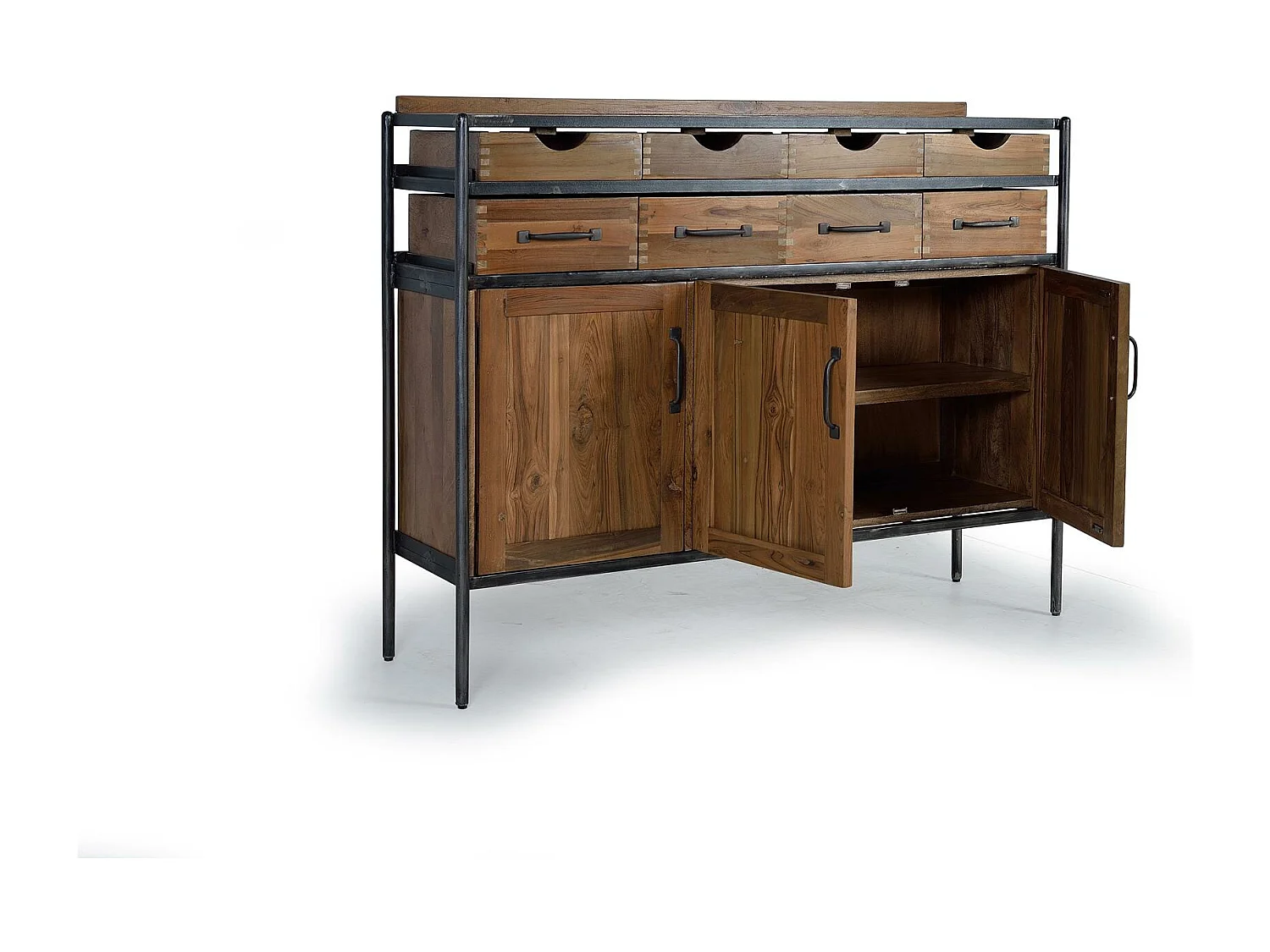 Buffet en bois teck et manguier et métal