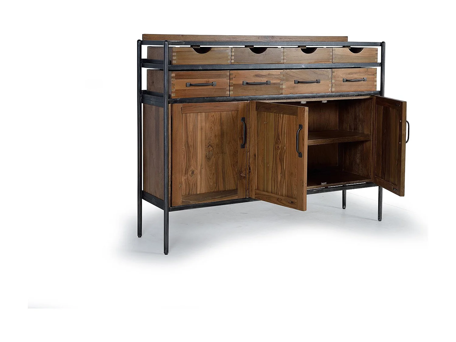 Credenza in legno di teak e mango e metallo