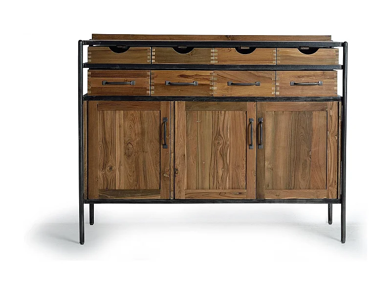 Buffet en bois teck et manguier et métal