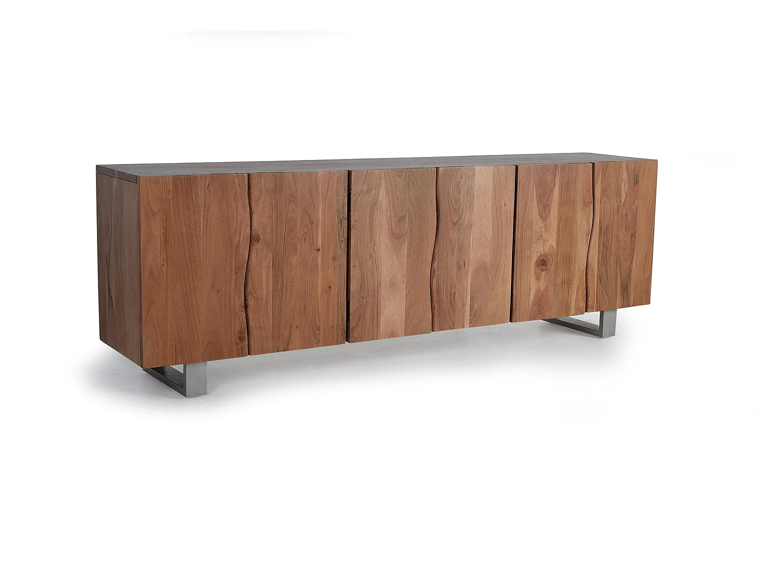 Buffet en bois d'acacia de style rustique moderne - 74 x 220 x 45