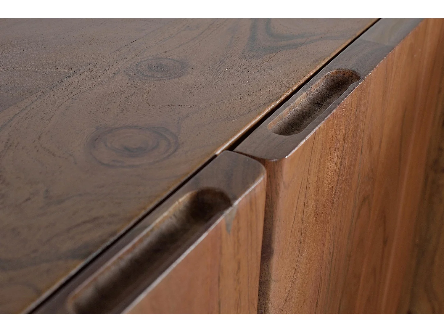 Buffet en bois d'acacia de style rustique moderne - 74 x 220 x 45