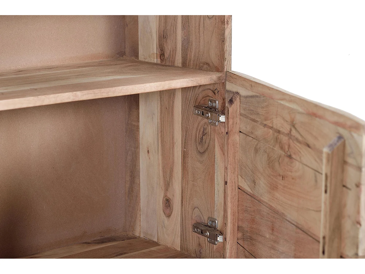 Buffet en bois d'acacia, pieds en métal naturel et noir