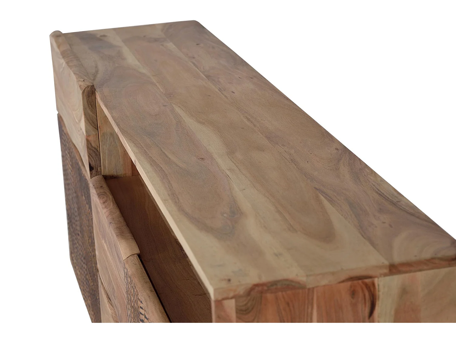Buffet en bois d'acacia de style rustique moderne - 70 x 160 x 37