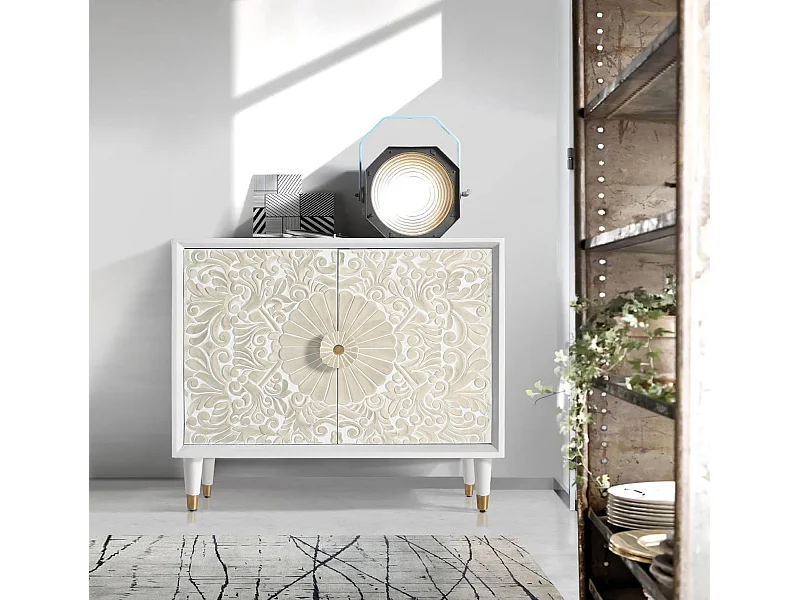 CREDENZA IN LEGNO DI MANGO BLANCO .76x35x90 Giner y Colomer