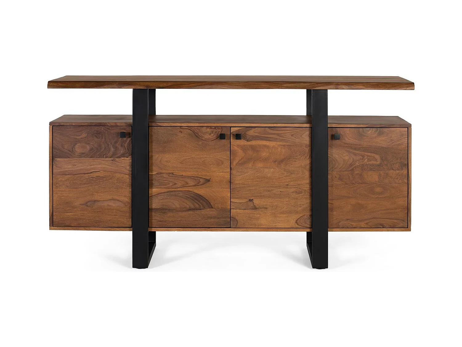Buffet à 4 portes en palissandre et pieds en métal