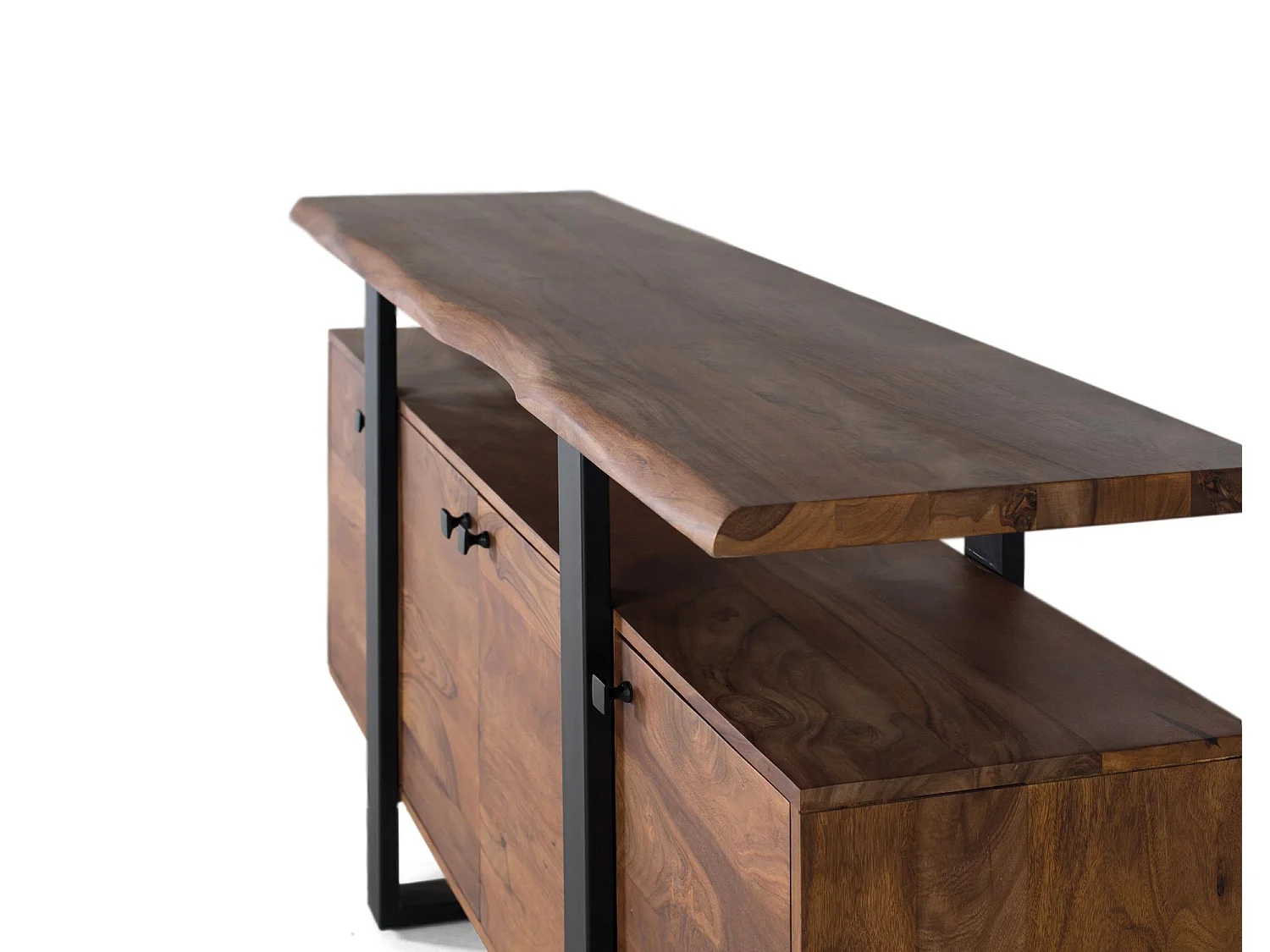 Credenza a 4 ante in palissandro e gambe in metallo