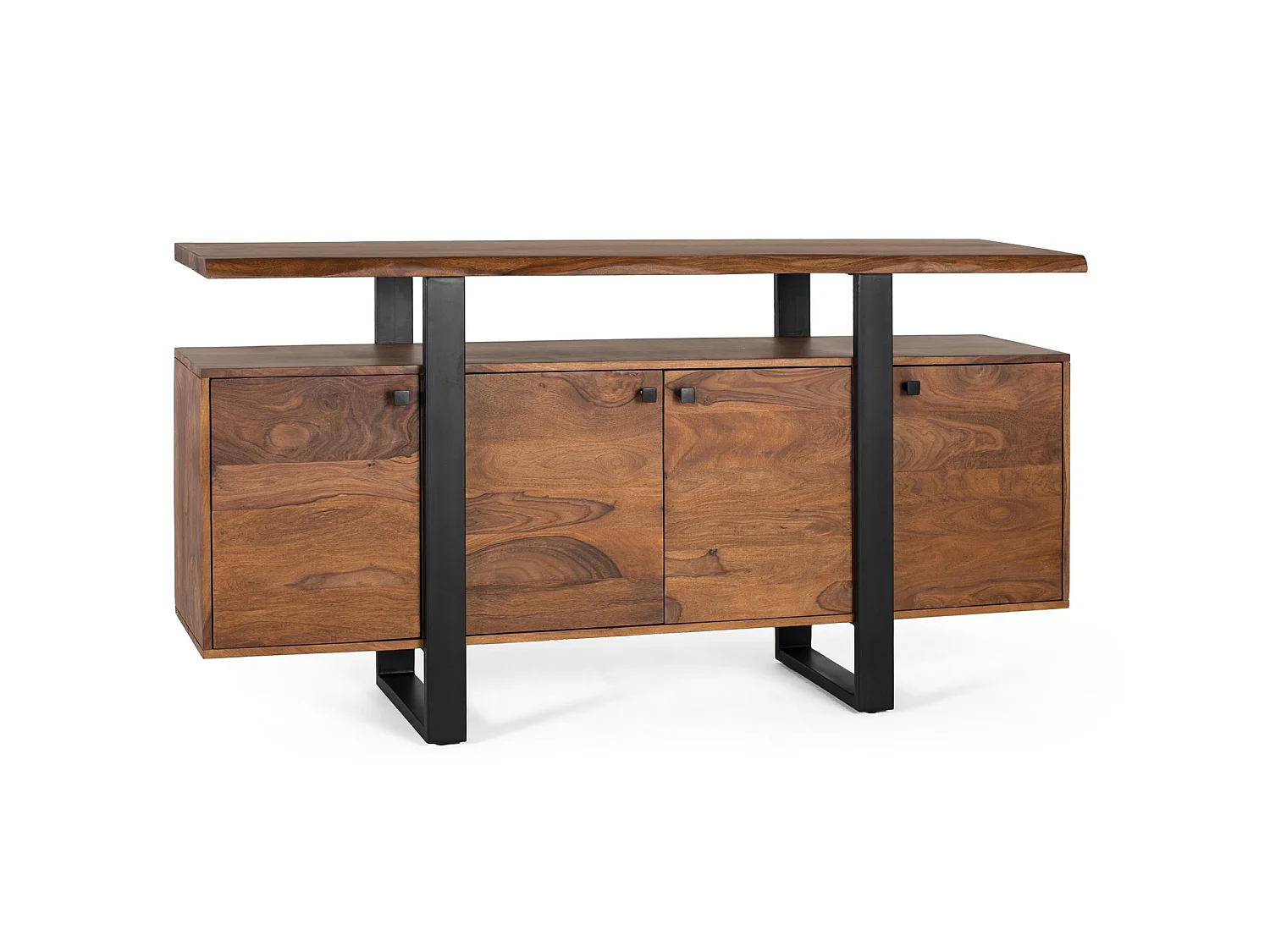 Buffet en palissandre de style industriel - 90 x 175 x 45