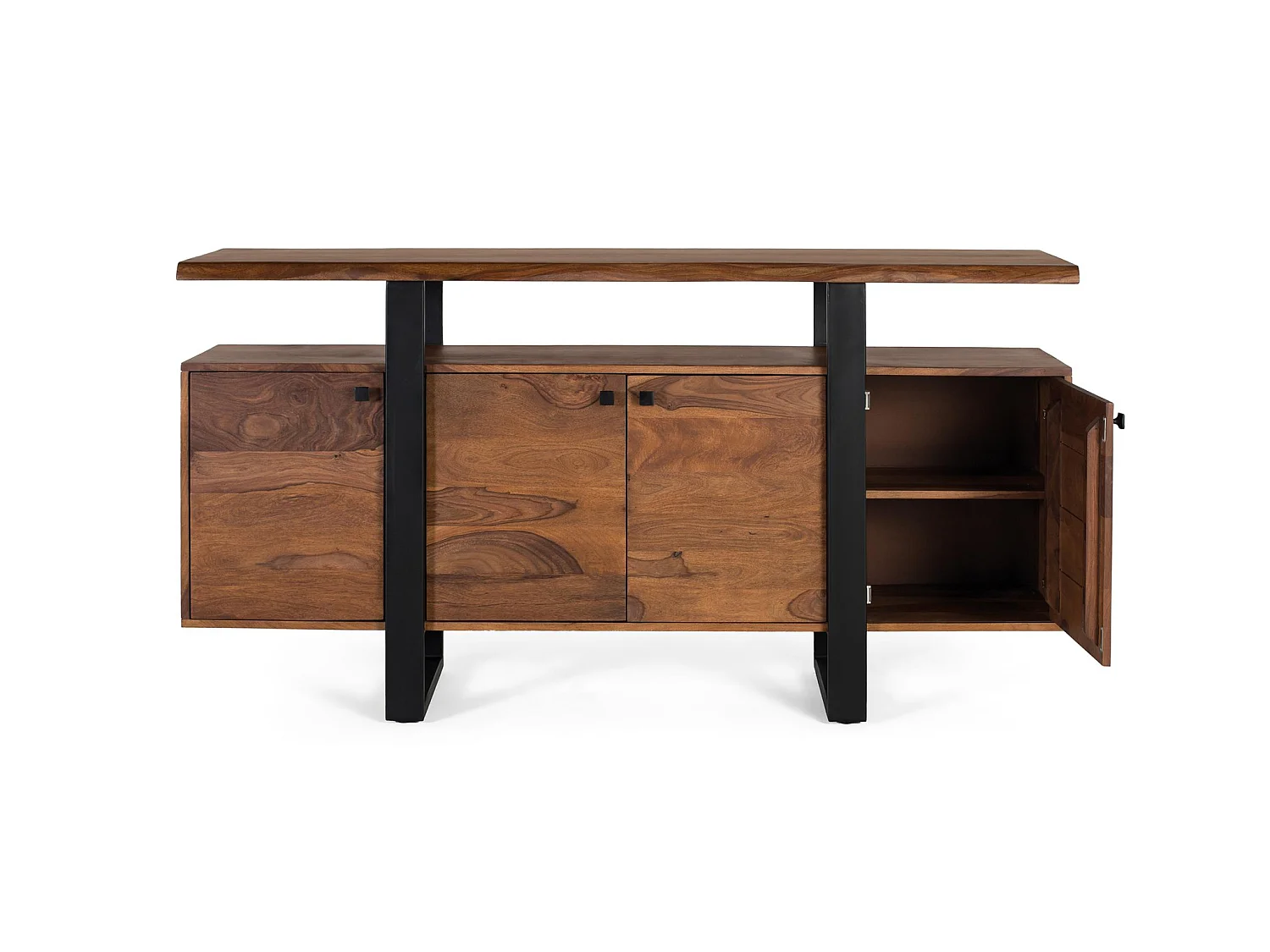Buffet en palissandre de style industriel - 90 x 175 x 45