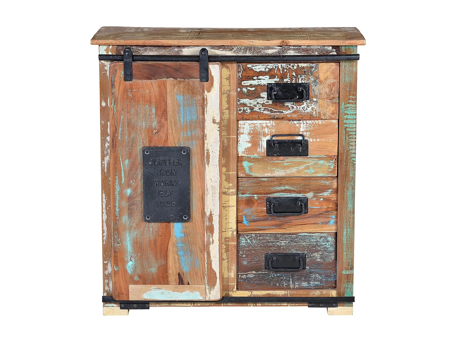 BANGKOK - Buffet exclusif en bois recyclé multicolore