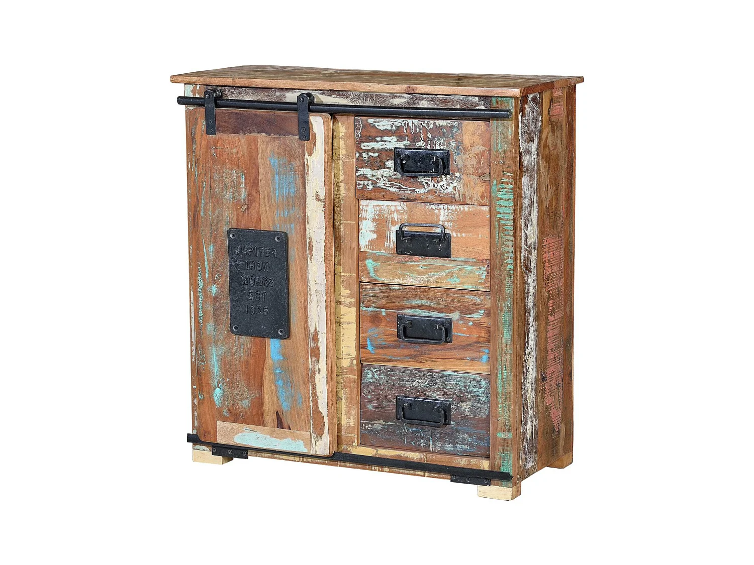 BANGKOK - Buffet exclusif en bois recyclé multicolore