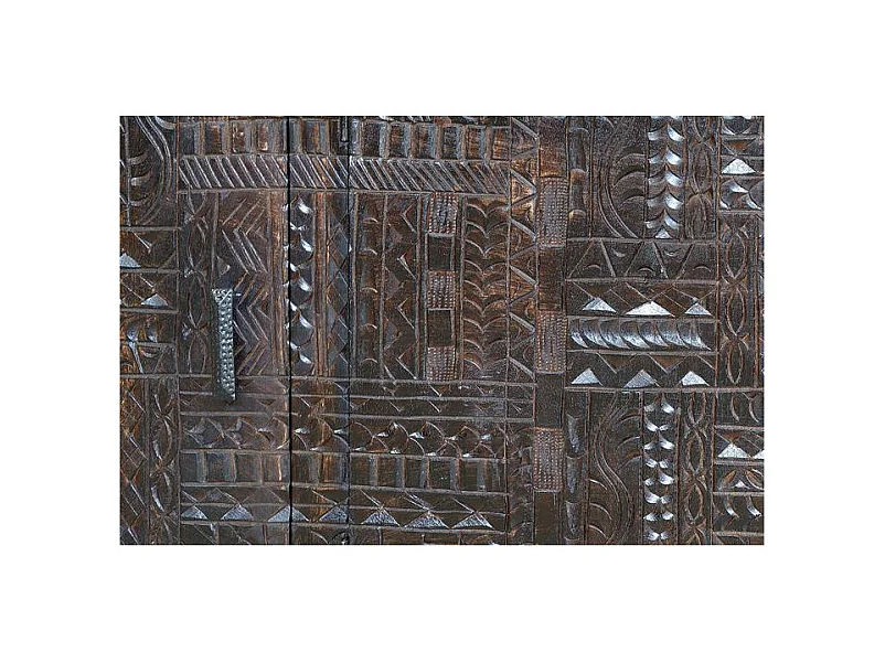 Buffet en bois de manguier et pieds en métal noyer foncé