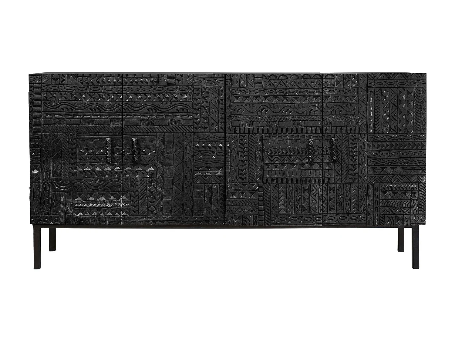 Buffet en bois de manguier et pieds en métal noyer foncé