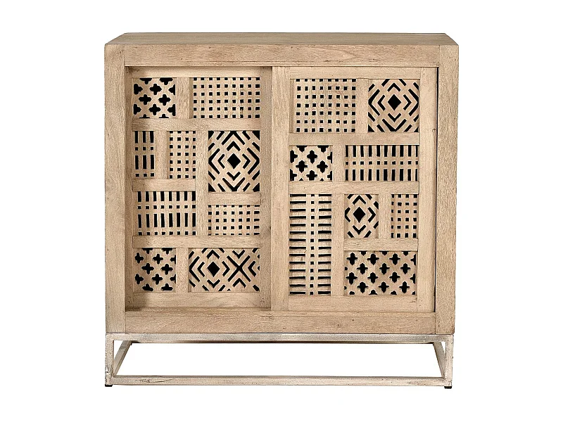 Aparador madera de mango y patas de metal color natural