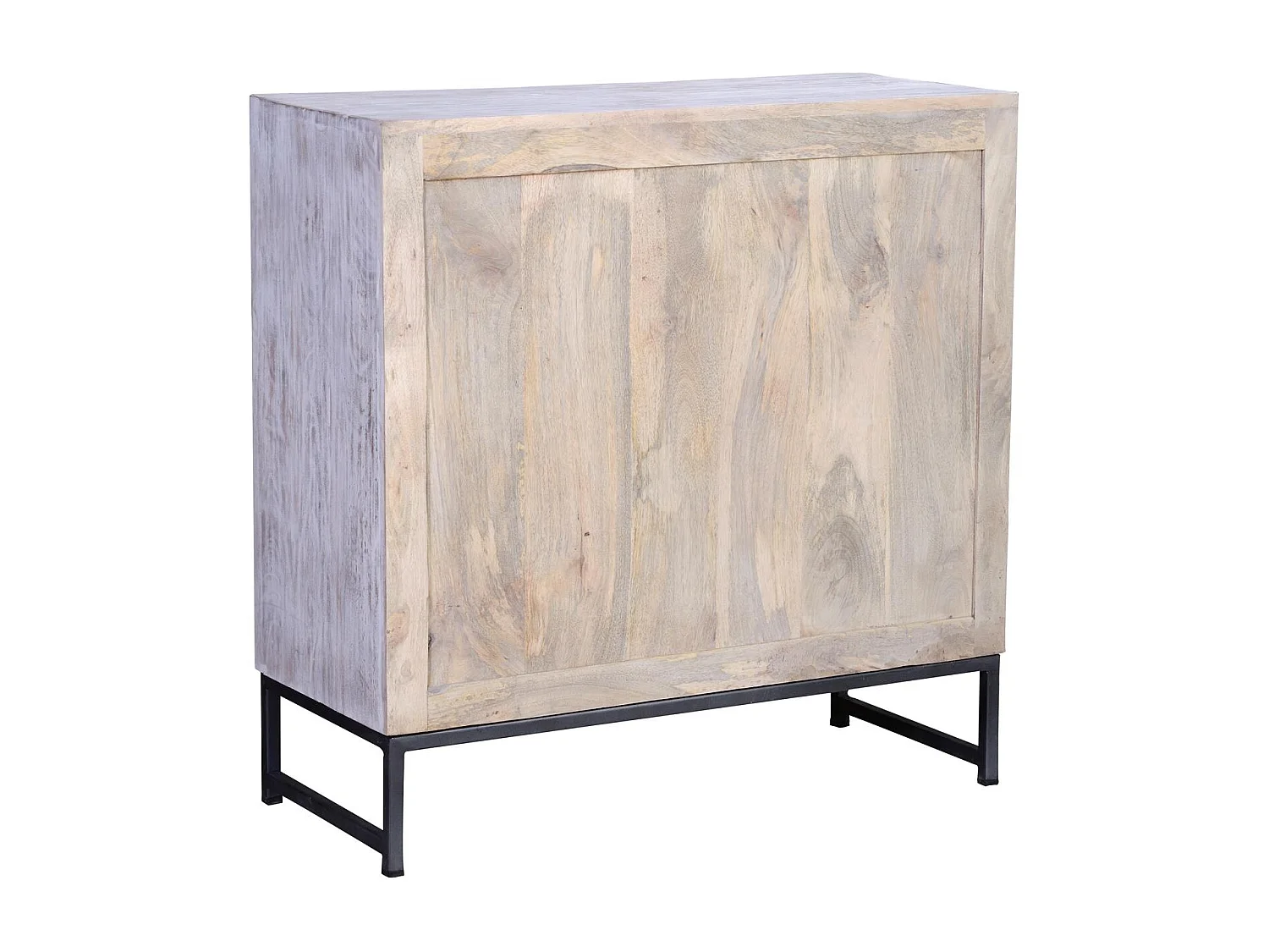 Buffet en manguier et piètement en métal blanc et gris