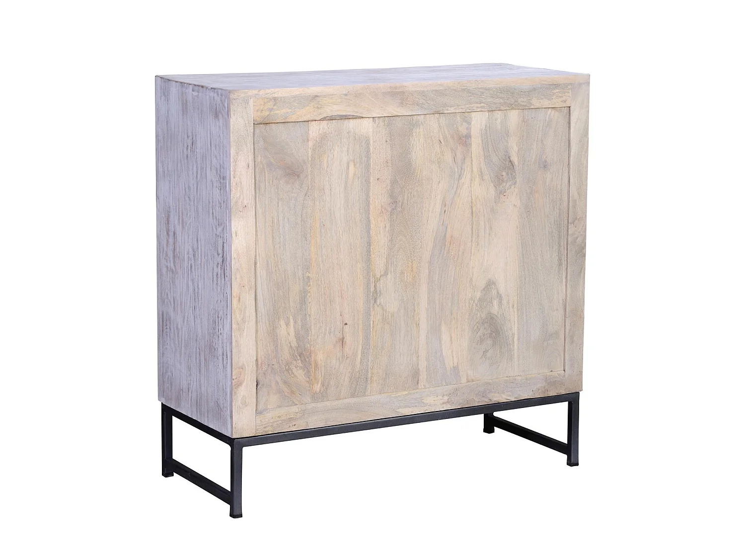 Commode en bois de manguier 80 cm, style ethnique bohème sculpté - 81 x 80 x 35
