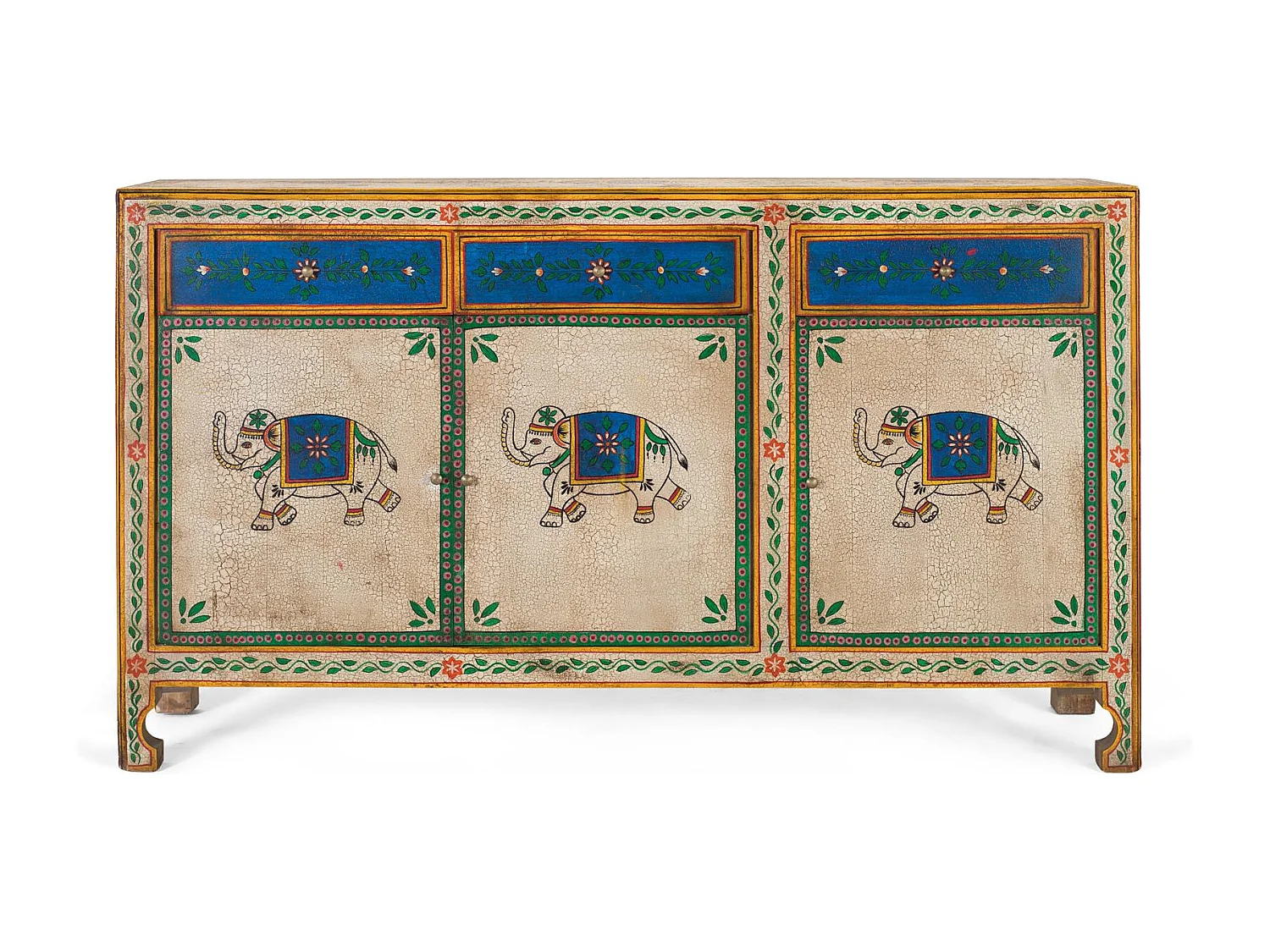 Handbemaltes Sideboard aus Mangoholz