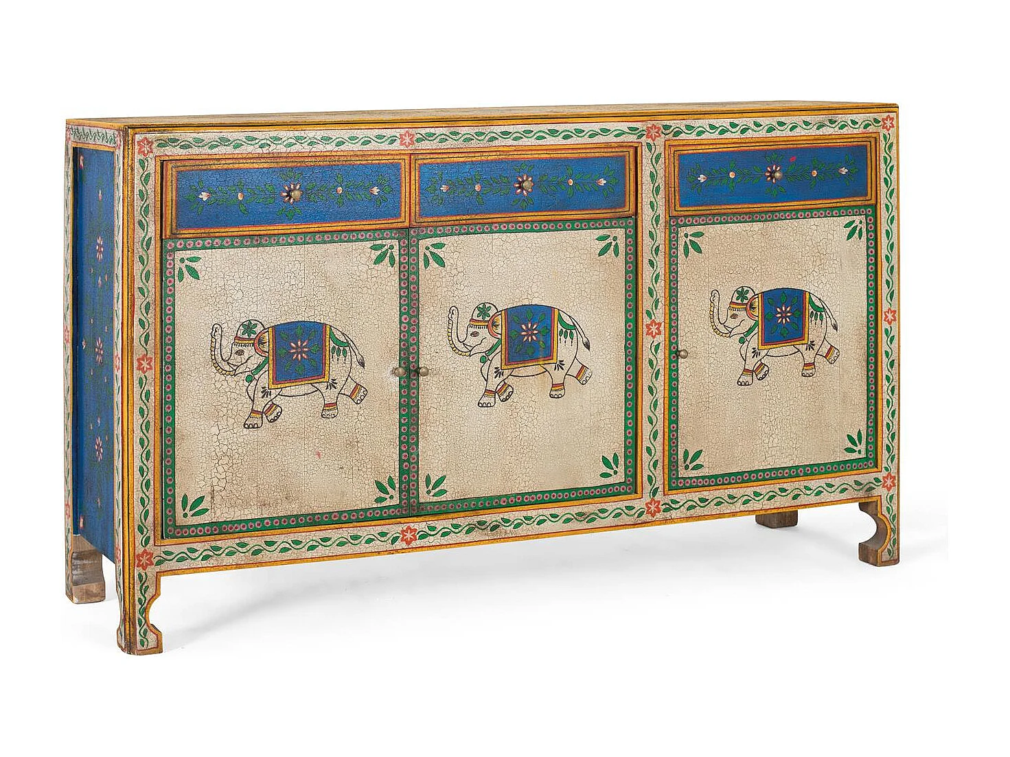 Handbemaltes Sideboard aus Mangoholz