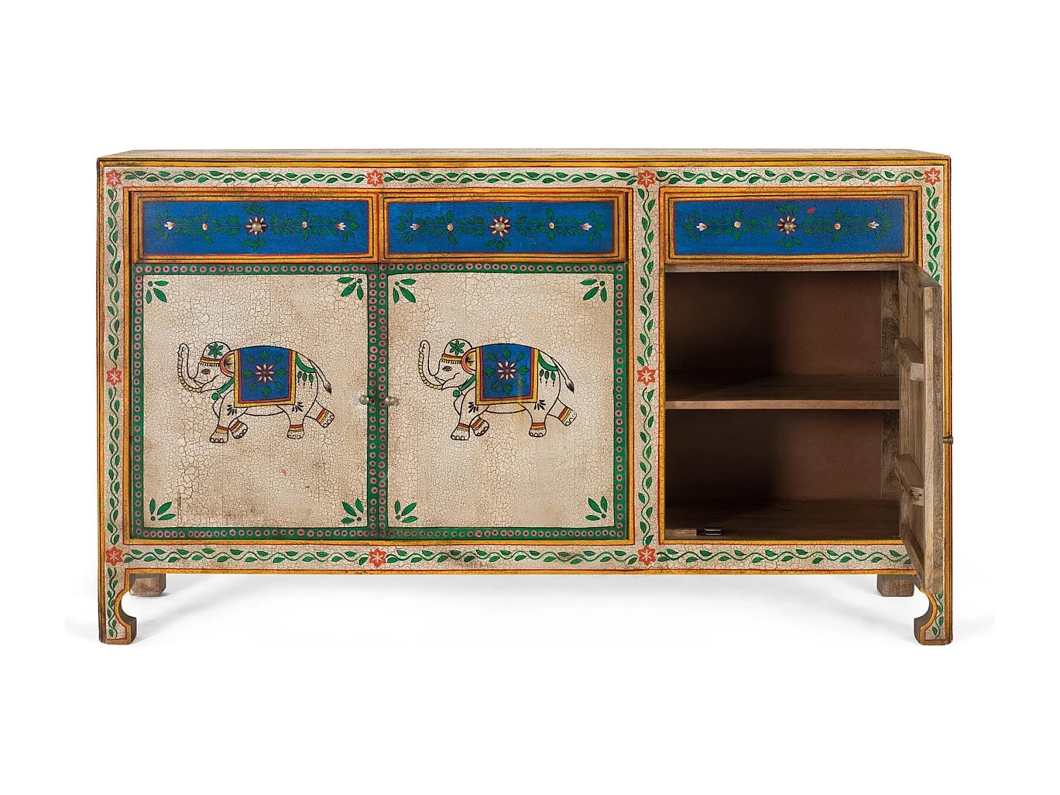 Handbemaltes Sideboard aus Mangoholz