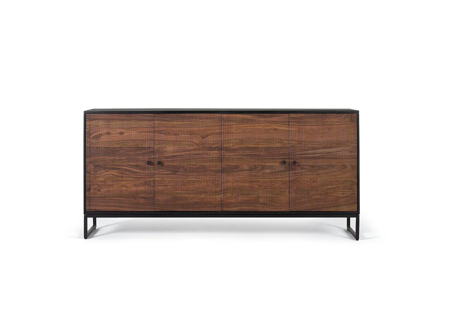 Buffet en palissandre, bois de manguier, style rustique moderne - 80 x 170 x 40 cm