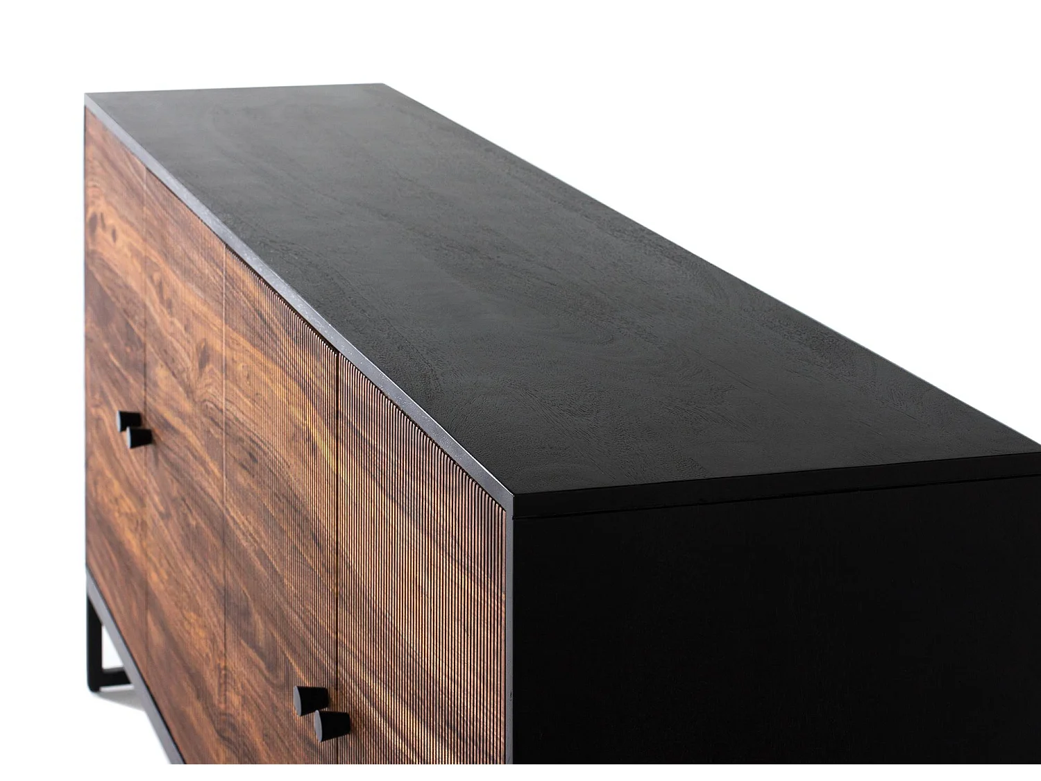 Buffet en palissandre, bois de manguier, style rustique moderne - 80 x 170 x 40 cm