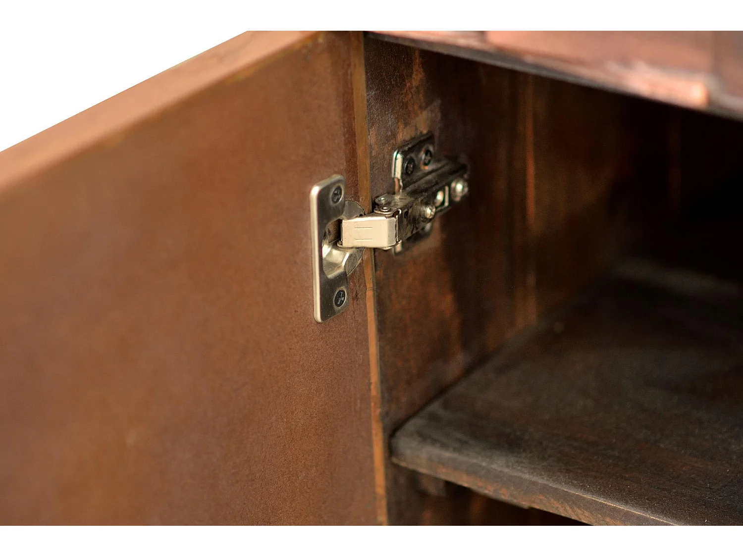 Buffet en bois de manguier et bronze brun foncé